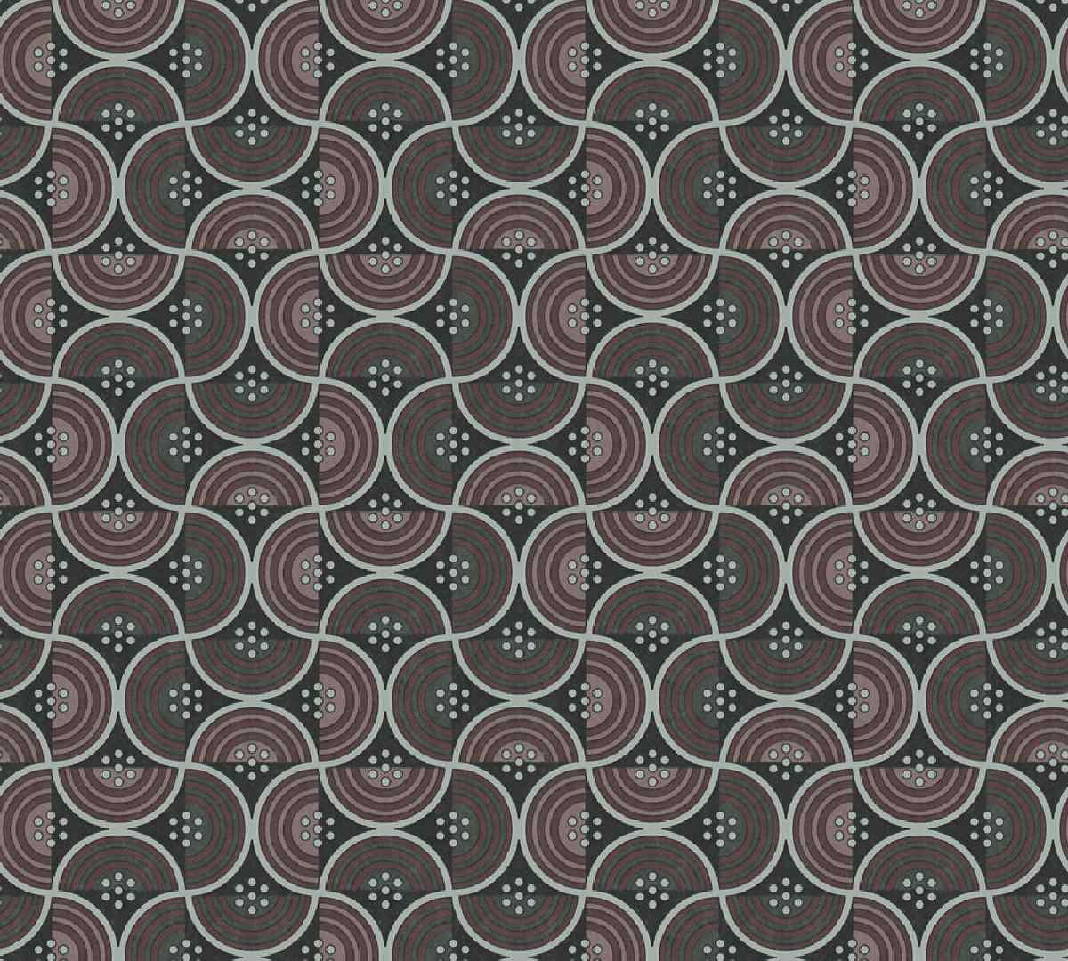 Vliestapete Art of Eden 390611 - Grafiktapete Muster - Rot, Grün